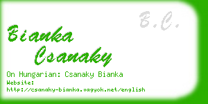 bianka csanaky business card